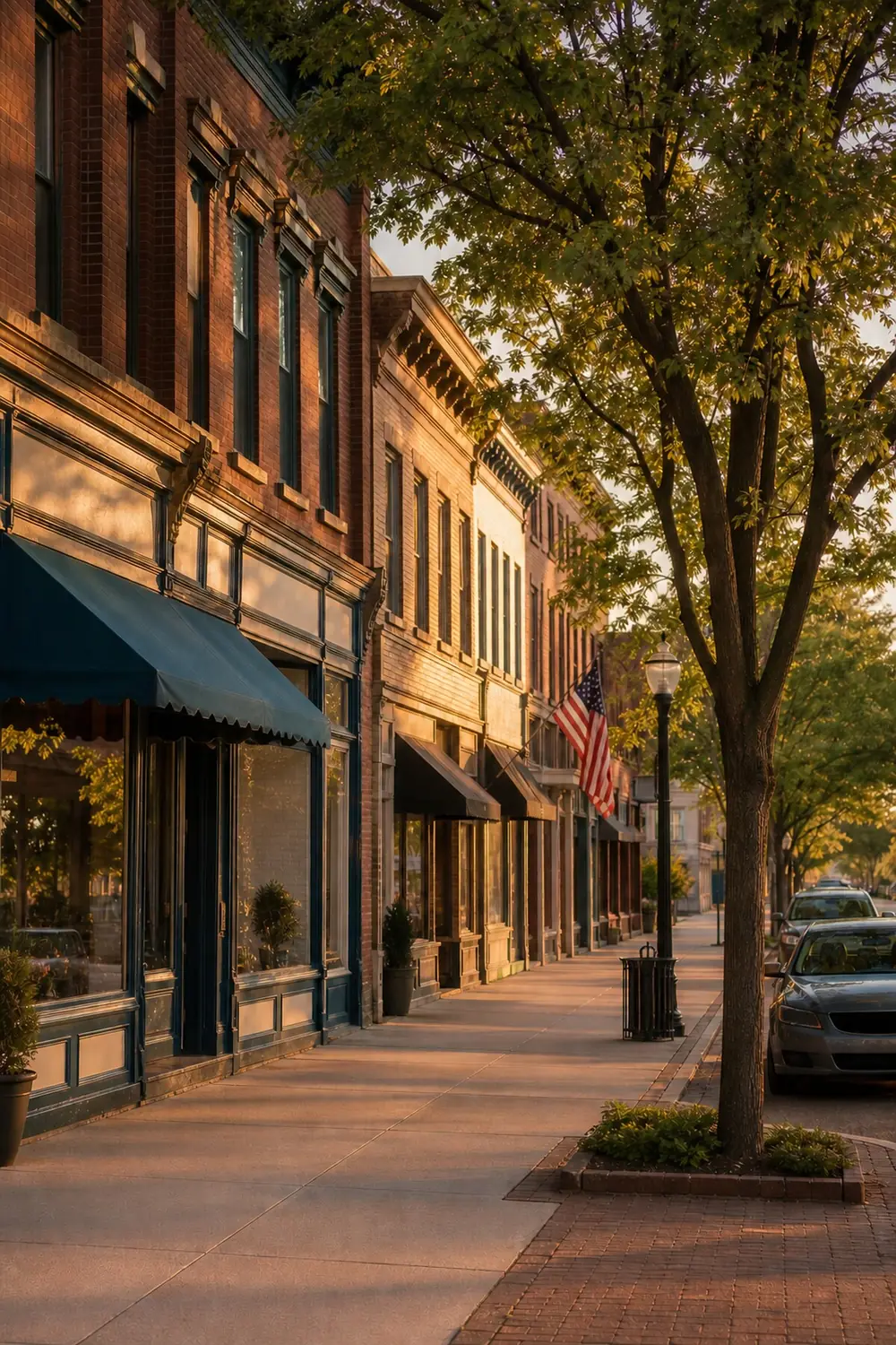A historic small-town Ohio Main Street, the kind of community 1859 Mutual has served since 1859